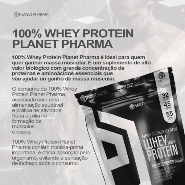 100% WHEY PROTEIN (2KG) - PLANET PHARMA - Imagem 2